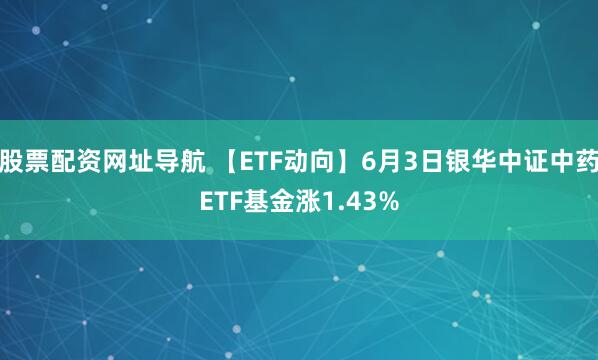 股票配资网址导航 【ETF动向】6月3日银华中证中药ETF基金涨1.43%